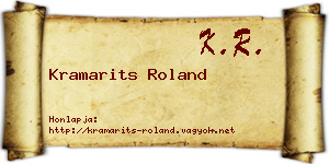 Kramarits Roland névjegykártya